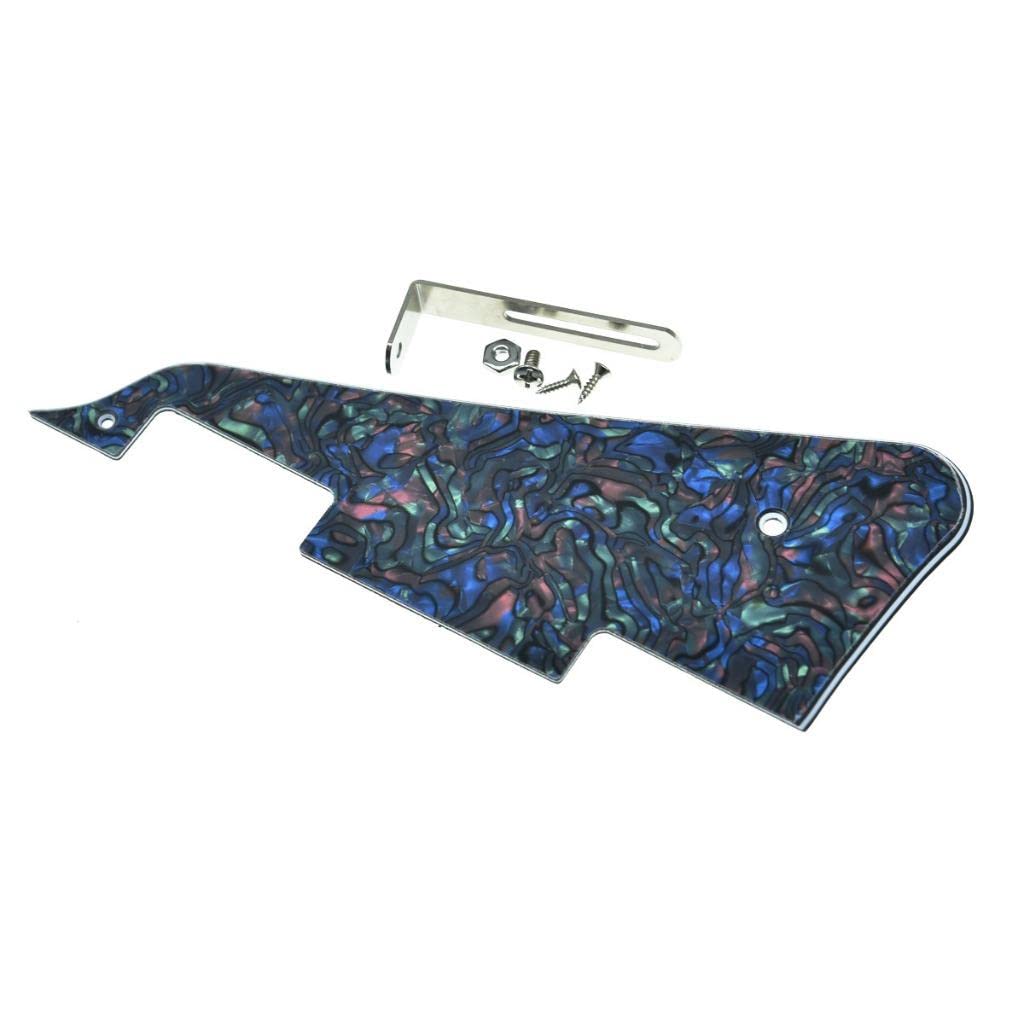 Dopro LP Guitar Pickguard and LP Stainless Steel Bracket with Nickel Steel Mounting Screws for USA Les Paul Abalone Pearl